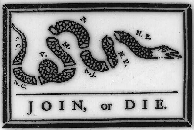 Ben Franklin's Join or Die cartoon