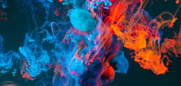 image of blue and red smoke to represent the idea of memory
